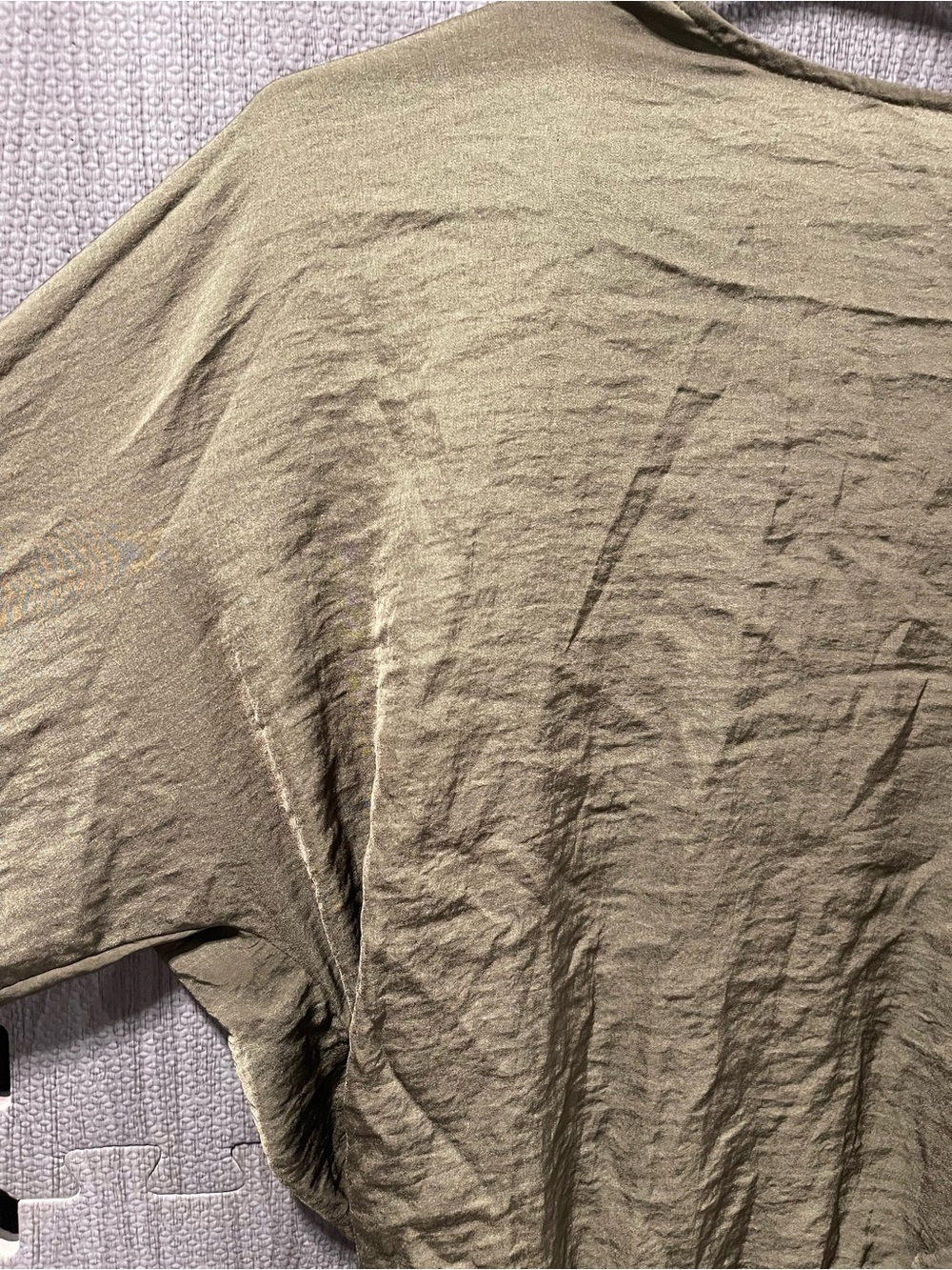 Express Olive Green Top with wrap V-Neck Tie Detail - Picture 4 of 6